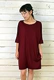 Milk tea マタニティ 授乳服 ワンピース チュニック ベーシックビックT ボルドー あて布 産後服 マタニティウェア ワンピ