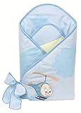 BlueberryShop Premium Swaddle Wrap Blanket Duvet for Newborn Baby 100% Cotton Embroidered ( 0-3m ) (