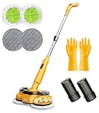 Qimedo 電動モップ 軽量コードレス 800回分高速回転 床ポリッシャー 5000mAh大容量バッテリー 300mLタンク搭載 水噴射可能 水拭き乾拭き対応 交換用モップパッド4枚付属