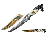 13.5 " Collector 's WildlifeコレクションハンティングナイフBowie The Mystical Magical Red Fire Dragon with Decorativ