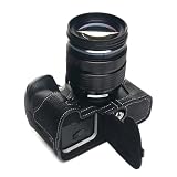 [恵＼イーサン] TP Original Olympus OM-1 OM SYSTEM OM-1 Mark II デジカメ 専用 オープナブルタイプ ハンドメイド本革 ボディケース 互換 電池交換便利 底面開閉 ハンドメイド本革ハーフカメラケースバッグカバー (ブラック)
