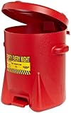 Eagle Mfg 258-933-FL 6-Gal. Red Poly Oily Waste Can W-Foor Leve
