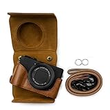 kinokoo キャノン Canon PowerShot G7 X Mark II/Mark III G7X MARK2/MARK3 G7X2/G7X3 専用 カメラケース ボディケース ショルダーストラップ付き 丸リング付き(BR)