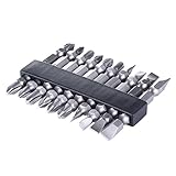 Demiawaking 10pcs 1/4 六角軸 スクリュードライバビット 滑り止め 双ヘッド ドリルセット 穴あけ