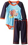 Hatley Baby Boys Newborn Raglan Bodysuit and Pant Set Stars In Space Blue 6-12 Months [並行輸入品]