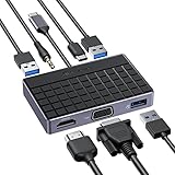 USB C ハブ Yottamaster Type C ハブ 変換アダプタ【4K HDMI出力ポート/VGAポート/PD 100W 急速充電ポート/USB-A 3.0 ポート / 2つのUSB-A 2.0 ポート / 3.5mmイヤホンジャック 】