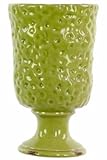 Urban Trends Collection 12518 Large Ceramic Vase - Hammered Design, Gloss Yellow Green