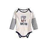 長袖 ロンパース 男の子 女の子 ベビー 80cm 紺色 赤色 星柄 肌着 部屋着 (ネイビー)