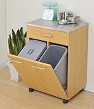 山善(YAMAZEN) ステンレス天板ダストカウンター(2分別) ナチュラル NSKD-2WP(NA)