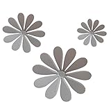 SODIAL ( R )クリエイティブ3d PVC花壁ステッカーアクリル壁デカールforキッズ部屋キッチンテレビ壁ステッカーホームDecor＠＠グレー＠Dazhong Xiao 3つのサイズ4