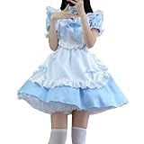 [Babsully] メイド服 セクシー 蝶結ぶ 衣装 可愛い 大人用 ランジェリー コスプレ レディース 女性 仮装 写真会 イベント ロリータ メイド コスプレ ロングスカート ショートスカート 英国風 コスプレ衣装 長袖 半袖 長袖 女性 男性用 大きいサイズ セット メイド服 コスプレ衣装 大人用 学園祭 イベント コスチューム (L/ブルー)