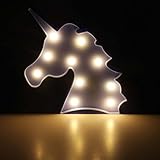 ユニコーンブルーLEDライトナイトライト夜ランプマーキーのサインテーブルランプ壁装飾寝室子供リビングルーム子供プレゼントクリスマスギフト電池式by Oye Hoye