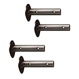 lewu 棚受け 金具 ブラケット 一字型 黒皮 鉄 壁 棚 取り付け 200mm (4枚入れ)