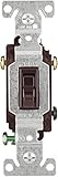 Eaton 1303-7B 15-Amp, 120-Volt Standard Grade Single Pole Framed Toggle AC Quiet Switch, Brown by Ea