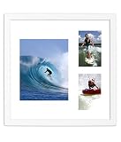 ダイナミック正方形コラージュ表示&ストアフォトキャビネット (1) 8x10 and (2) 4x6 photos ホワイト