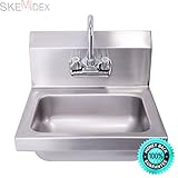 skemidex --- Commercial壁マウントキッチン手洗いシンクNSFステンレススチールwith蛇口。It 's Perfect for any小さなスペース軽量と頑丈なIncludes蛇