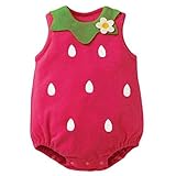 Lovely Newborn Kids Baby Boy Girl Romper Jumpsuit (Age:6-12M, Hot Pink) by FEITONG