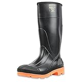 Honeywell Safety 75145C-7 North PRM PVC Safety Hi Boot for Men's, Size-7, Black/Orange by Honeywell