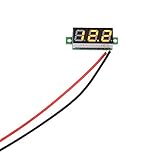 LEDデジタル電圧計　DC 0-30V 高品質　ミニデジタル電圧計 電圧表示 パネルメータ　2線式LEDディスプレイ電圧計 (イエロー)