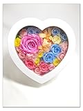 【プリザーブドフラワー／ハートフレームアレンジ】ハートの中に虹色の薔薇と愛を込めて【送料無料リボンラッピング付き】