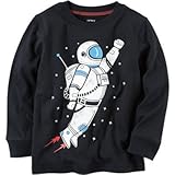 カーターズ Carter's/ ロングスリーブ アストロナット グラフィック ティ ブラック トップス長袖Tシャツ 7歳【並行輸入】