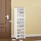 シューズラック 靴収納 下駄箱 シューズボックス 扉付き 収納棚 組み立て式 靴収納 ラック 靴収納ボックス 超大容量 スリム 靴箱 靴入れ 玄関収納 半透明 白 (白, 44*141cm（18足）)