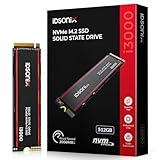 iDsonix 512GB M.2 NVME SSD、PCIe Gen3x4 M.2 2280 SSD 3D NAND フラッシュ、最大速度 2,800 MB/秒、ヒートシンク付き内蔵ソリッドステートドライブ、ノートパソコン、デスクトップ、PC 用内蔵 SSD