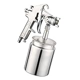 Perfk プロ仕様　スプレーガン　エアコンプレッサー　600ml　重力式　フィード　塗料カップ　車補修 家具 塗装用　