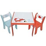 Labebe テーブルセット オレンジキツネ （1机・2椅子・子供・キッズ）
