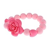 Lovoski ベビー　歯磨き　臼歯　　噛む　ブレスレット　歯ブラシチェーン　全4色 - ピンク