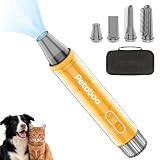 Petaboo 犬ドライヤー マイナスイオン【無段階風速 静電気除去】ペット ドライヤー 大風量ペットブロワー ペットグルーミング用 軽量 コンパクト 犬用 4種ノズル付き 大型犬 家庭用および旅行用 ペットサロン 【PSE認証】
