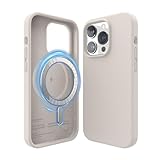 elago 磁気ケース MagSafe iPhone 14 Pro 対応 - 内蔵マグネット 液体シリコン 耐衝撃 強力マグネット - 6.1インチ ストーン