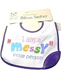 Beautiful Beginnings I Am A Messy Person Baby Bib & Purple Teether by Beautiful Beginnings