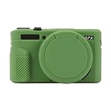 Canon PowerShot G7 X Mark II / G7X2 カメラケース、シリコーンゴムカメラハウジング保護カバーケース Canon PowerShot G7 X Mark II / G7X2用 レンズカバー付き (グリーン)