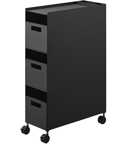 Amazon.co.jp: 収納バスケットワゴン タワー 3段 ホワイト tower