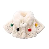 ALLAIBB ベビー服 ボアパーカー もこもこ 厚手 防寒着 子供 ドレスポンチョ ふんわり 女の子 スマイル size 100(24-48ヶ月) (ホワイト)