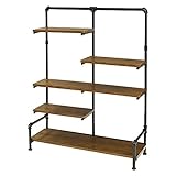 ラック オープンシェルフ 5段 幅120 ビンテージ ブラウン 幅120×奥行38×高さ150cm IPR1215-S