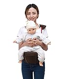ヒップシート 抱っこひも ショルダーベルト パーツ付き 腰抱っこ ちょっと抱っこ 着脱が簡単 腰負担軽減 (ダークブラウン)
