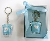 Lunaura Baby Keepsake - Set of 12 Boy Baby Clothes with Crystal Key Chain Favors - Blue by Lunaura