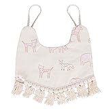 ベビー スタイ 赤ちゃん よだれかけ,FYY 麻 リネン タッセル 新生児 女の子 前掛け 付け襟 ベビービブ 食事用 バースデー 出産祝い ギフト お洋服にピッタリ リボン結びタイプ 両面使用可能 