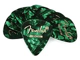 Fender/Premium Celluloid 351 Shape Picks Medium Green Moto 12枚入り フェンダー ピック