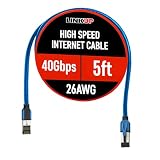 LINKUP– [40Gbps認証済み] Cat8イーサネットパッチケーブル二重シールド| 26AWG 2000MHz（2GHz）Cat8.1 | Cat7A、Cat7、Cat6A、25G、10G、1Gネットワークと互換性あり、将来性のあるLANワイヤー[ブルー] -5フィート（約1.5m）