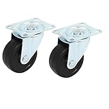 uxcell キャスターホイール　ゴム・ホイール　玉軸受トロリーキャスター　50mm直径　2個入り