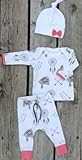 赤ちゃんの男の子と女の子を販売する子供服印刷長袖Tシャツ+パンツ+帽子3セットボウ服