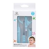 MAKARTT® 新生児用 ベビーつめきりハサミ 爪切りスーツ つめきりハサミ高品質 4個セット (ブルー)