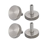 uxcell ミラーネジネイル ラウンドキャップ ナーリング 304ステンレススチール ネジM4x10mm ４個入り