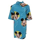 (ディズニー) Disney キッズ子供用 ミッキーマウス 袖付きあったか着る毛布 フリースポンチョ フリースローブ ローブブランケット あったかフリース毛布 (90cm x 120cm) (ブルー)