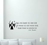Lord of the Rings壁デカールAll We Have to Decide Gandalf Quoteホーム寝室ビニールステッカーCartoonsムービーレタリングBoyベビーキッズ壁アー