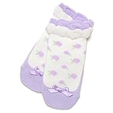 バラ柄リボンつきソックス オフ ホワイト 11-13cm