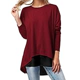 chrikathy新しいファッションレディースツーピース長袖Oネック背面ボタンパッチワークカジュアルTシャツトップス M